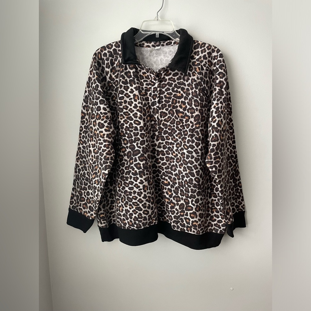 Leopard Print Pullover Sweater